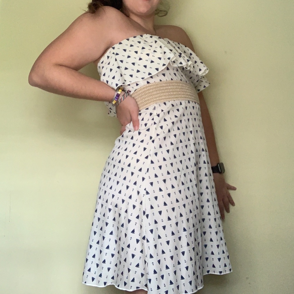 Sailboat strapless dress
